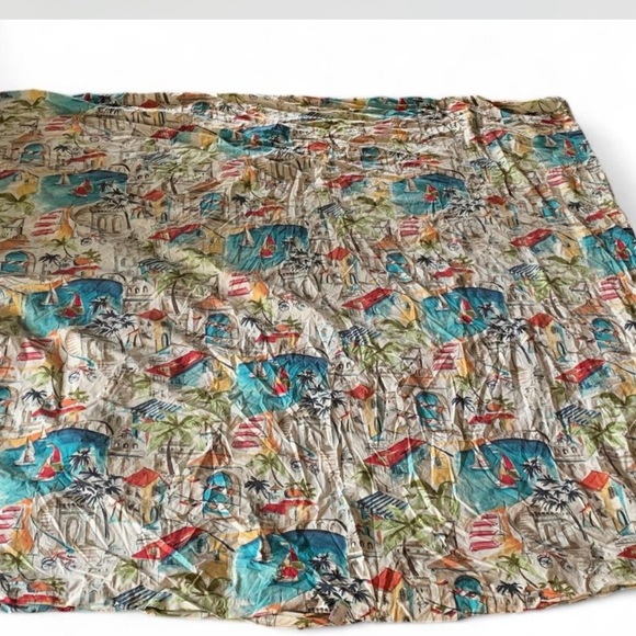 Pottery barn outlet Colorful Tropical Print Fabric island size full/queen cotton - Picture 1 of 4